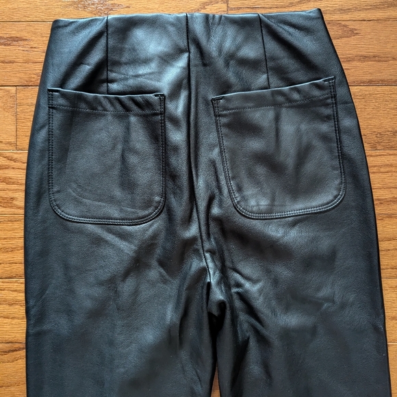 SO Faux Leather pants - high rise flare - small - elastic waistband - baddie fit - Picture 5 of 10
